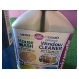 Various Cleaning and Lighting Supplies including Bernzomatic Propane Tanks, Rejuvenate House Wash, and Daylight Light Bulbs