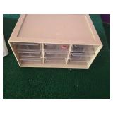 First Aid Supplies and Plastic Drawers