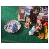 Christmas Decorations and Lights Lot with Figurines and Various Light Sets