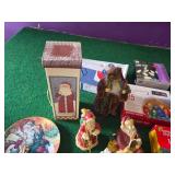 Christmas Decorations and Lights Lot with Figurines and Various Light Sets