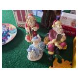 Christmas Decorations and Lights Lot with Figurines and Various Light Sets
