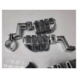 Set of Motorcycle Accessories including Foot Pegs and Turn Signals, Chrome Finish