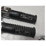 Set of Motorcycle Accessories including Foot Pegs and Turn Signals, Chrome Finish