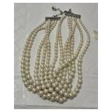 Pearl Necklace Lot including Ribbon Tie and Multi-Strand Clasp Necklaces