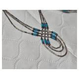 Necklace Marked Sterling with Turquoise, Bracelet, and Rings