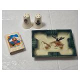 Vintage Ashtray, Salt and Pepper Shakers, and Souvenir Notebook