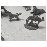 Assorted Pewter Figurines including Animals, Angel with Crystal, and Cowboy with some marked 