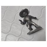 Assorted Pewter Figurines including Animals, Angel with Crystal, and Cowboy with some marked 