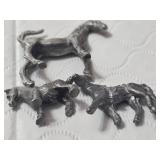 Assorted Pewter Figurines including Animals, Angel with Crystal, and Cowboy with some marked 