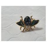 Gold and Enamel Insect Brooch Pin