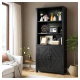 Ilus 71" H x 27" W Modern Storage Bookcase Black Bookshelf Display NEW