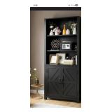Ilus 71" H x 27" W Modern Storage Bookcase Black Bookshelf Display NEW