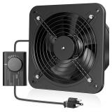$52 HG Power 8 Inch Exhaust Fan with Speed Controller, 567 CFM Kitchen Exhaust Fan with Damper, Metal Extractor Fan for Window, Attic, Ceiling, Basement Ventilation