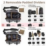 $19 TAAOKA Camera Sling Bag,DSLR Camera Bag with Tripod Holder,Waterproof Camera Shoulder Crossbody Bag for Photographers (Grey)
