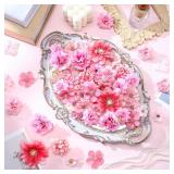 $21 Geosar 120 Pcs Artificial Flowers Bulk Mini Silk Flower for Crafts Fabric Flowers Heads Fake Small Floral Decor for Baby Shower Wildflowers Party Wedding Decor DIY Wreath(Pink,Cozy Style)