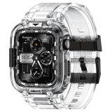 $19 amBand Bands Case Compatible with Apple Watch Series 11/10 42mm for Men Women, M1 Sport Rugged Heavy Duty Cover Tactical Strap Military Grade Protective Bumper Protector for iWatch 42 mm Men, Clea