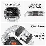 $19 amBand Bands Case Compatible with Apple Watch Series 11/10 42mm for Men Women, M1 Sport Rugged Heavy Duty Cover Tactical Strap Military Grade Protective Bumper Protector for iWatch 42 mm Men, Clea