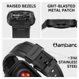 $19 amBand Bands Compatible with Apple Watch 9/8/7/6/5/4 & SE 3/2/1 45mm/44mm Case for Men, M1 Sport Series Rugged Case Protective Cover for iWatch SE3/SE2/6/SE/5/4 44/45 mm Men Black