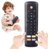$13 Baby TV Remote Toy - Realistic Play Remote toy with Lights and Sounds, 3 Languages (English, Spanish & French), Learning Musical Toys, Preschool Infant Boys Girls Toys Gift for 1 2 Year Old, Black