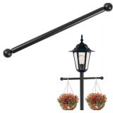 $13 Lamp Post Cross Arm 16 inch Steel Lamp Post Cross Bar Ladder Rest Post Cross Arm Replacement for Outdoor Lamp Post (Black 1Pack)