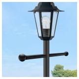 $13 Lamp Post Cross Arm 16 inch Steel Lamp Post Cross Bar Ladder Rest Post Cross Arm Replacement for Outdoor Lamp Post (Black 1Pack)