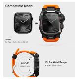 $31 ULTIMAL Rugged Case with Band for Apple Watch 46mm,Compatible with Apple Watch Series 11/10, Military Grade Shockproof Bumper Cover for iWatch Tactical Band Men (Orange, 46mm)