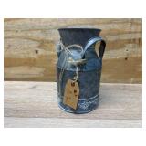$14 TIMRIS Vintage Galvanized Milk Can, Farmhouse Decorative Flower Pitcher Vase, Rustic French Country Metal Jug for Flowers,7.2