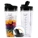 $20 32 Oz Replacement Cups for Ninja Blender   2 Pcs Compatible with Models BL480/BL450/480D, BN800/751/800/801/401, Auto IQ Series NN100/101/102, BL910 | SS101/151/401   Blender Cups with Twist-On De