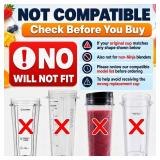 $20 32 Oz Replacement Cups for Ninja Blender   2 Pcs Compatible with Models BL480/BL450/480D, BN800/751/800/801/401, Auto IQ Series NN100/101/102, BL910 | SS101/151/401   Blender Cups with Twist-On De