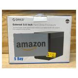 $99 ORICO 5 Bay 3.5 Inch Hard Drive Enclosure USB C to SATA Magnetic Tool-Free External HDD Enclosure with 12V/6.5A Power Adapter for Family Storage Supports 2.5/3.5 inch Drives Max 110TB (5x22TB)