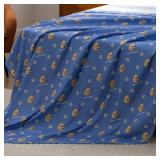 $13 Berkshire LIG  Twin Flat Sheet (Only), Brushed Microfiber Sheet with Cute Cartoon Characters, Soft, Breathable, Easy-Care Bedding for LIG Fans, Spring Hunny Small Cornflower Blue