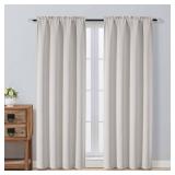 $16 OVZME Natural Room Darkening Curtains for Bedroom 72 Inches Long 2 Panels, Thermal Insulated Energy Saving Blackout Curtains for Living Room, Dual Rod Pocket Blackout Drapes, 2x40Wx72L Inches