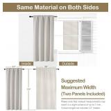 $16 OVZME Natural Room Darkening Curtains for Bedroom 72 Inches Long 2 Panels, Thermal Insulated Energy Saving Blackout Curtains for Living Room, Dual Rod Pocket Blackout Drapes, 2x40Wx72L Inches