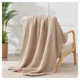 $19 100% Cotton Muslin Blanket 50" x 60", Breathable and Lightweight Cotton Throw Blankets for Couch, Soft Cooling Summer Gauze Blanket for Adults All Season, Beige