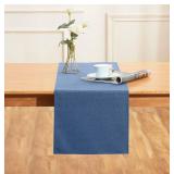 Vintage blue Table Runner 13 x 72 Inches Long, Cotton Linen Table Linen for Memorial Day, Spring, Easter, Summer, Party, Wedding, Daily Kitchen Dining, Machine Washabl(13" x 72", Vintage Blue)
