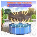 $32 Round Pool Cover - Covers for Above Ground Pools, Pool Cover Protector, Increase Stability Ground Swimming Pools, Waterproof and Dustproof Swimming Pool Covers, 12Ft, Black