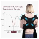 $26 Momcozy Baby Wrap Carrier, Easy to Wear Infant Carrier Slings, Lightweight Hands Free Baby Sling, Adjustable Baby Carriers for Newborn to Toddler 8-35 lbs, Black