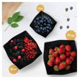 $13 R-kay 6 Pack Square Plastic Serving Bowls - Black Plastic bowls 32 Oz - Premium Black Disposable bowls Heavy Duty For Weddings Catering And Birthday parties