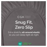 $16 Full Fitted Bed Sheet - Bottom Single Fitted Sheet Only - Ultra-Soft Hotel Luxury Bedding w/ 8-16 Inch Deep Pockets - Breathable, Cooling & Wrinkle Free - Easy-Fit, Fade & Shrink Resistant - Dark 