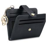 Airkit Small Wallets Woman RFID Blocking Leather Credit Card Holder - with ID Window - Card Wallets for Women - with Zipper Coin Purse - Keychain Wallet