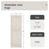 $23 Valenrug Washable Rugs 2x5 - Stain Resistant 2x5 Area Rugs for Living Room, Non Slip Backing Large Area Rugs for Bedroom, Folable Machine Washable Area Rug (2