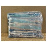 $19 Lansny Small Abstract Area Rug, Entryway Rug Washable Door Mat Indoor Entrance, 2x3 Washable Rug Non-Slip, Soft Blue Kitchen Rugs Thin Print Faux Wool Floor Carpet Throw Rugs for Foyer Front Door 
