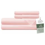 $36 Hotel Sheets Direct 4 Piece Bed Sheet Set Full Size, 100% Viscose Derived from Bamboo Sheets Set with 1 Pillowcase, Cooling & Breathable Luxury Bedding, Moisture-Wicking, Silky Soft Texture, Rose 