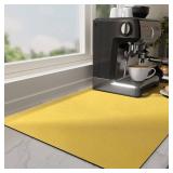 $13 Ecotrim Absorbent Coffee Mat , Stain Hiding PU Leather Surface, Non-Slip Natural Rubber Backing, Quick Dry Mat for Espresso Machine, Kitchen Counter ,Yellow | 12" x 19"
