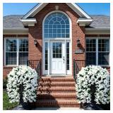 $14 Fake Bougainvillea Artificial Hanging Flowers, 2 PCS Outdoor Faux Plants UV Resistant Realistic Silk Long Trailing Vines for Door Porch Outside Planter Urn Patio Garden Yard Dec,White