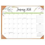 $13 Desk Calendar 2026 with Desk Mat   22" x 17" Large Desk Pad Calendar Runs from January 2026 to June 2027, Floral Design Desktop Calendar for Home, Office