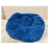 $19 Calming Donut Dogs Beds for Small Dogs Washable,23inch Plush Round Pet Bed for Cozy Sleep,Fluffy Faux Fur Large Cat Bed,Fits up to 25 lbs Pets,Navy Blue