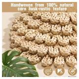 $44 Set of 12 Ruffled Woven Corn Husk Placemats 11.8