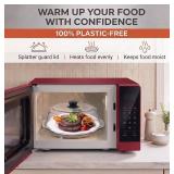 $32 Bezrat Microwave Tall Glass Plate Cover | Splatter Guard Lid with Easy Grip Silicone Handle Knob | 100% Food Grade | BPA Free and Dishwasher Safe | 10 Inch (Black-)