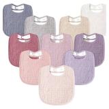 $11 Susurration Muslin Baby Drool Bibs 10Pack Soft Square Adjustable Bandana Bibs for Unisex Baby Girls & Boys